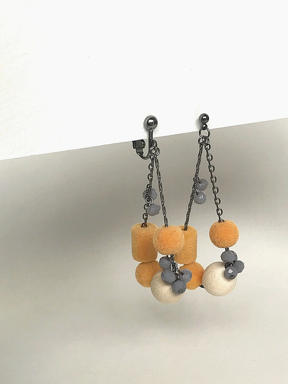 Knit（clip-on earrings or pierced earrings） 第3張的照片