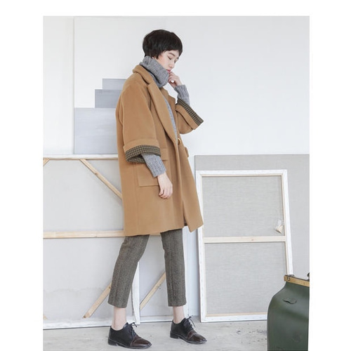 7分フレア袖のウール混紡コート コート YQ 通販 2876832｜Creema(クリーマ)