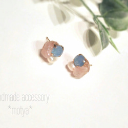⭐︎【天然】スターローズクォーツ ピアス s 925 13x12mm スターローズクォーツ ピアス | ririaleilani