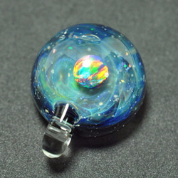 ガラスネックレス 宇宙 SpaceBall Opal,Crushed Opal ST-270 2枚目の画像