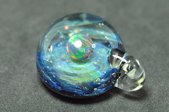 ガラスネックレス 宇宙 SpaceBall Opal,Crushed Opal ST-270 3枚目の画像