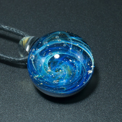 宇宙　玻璃　項鍊　Galaxy Borosilicate Glass ST-382 18mm 第2張的照片