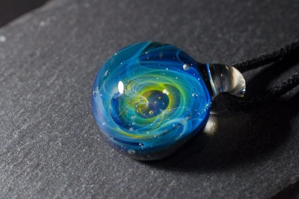 宇宙　玻璃　項鍊　Galaxy Borosilicate Glass ST-397 17mm 第1張的照片