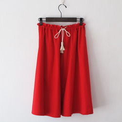 【受注生産】【3色展開】タッセル付きギャザースカート 2枚目の画像