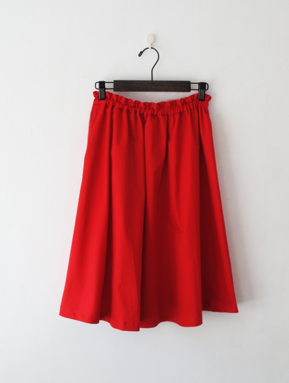【受注生産】【3色展開】タッセル付きギャザースカート 3枚目の画像