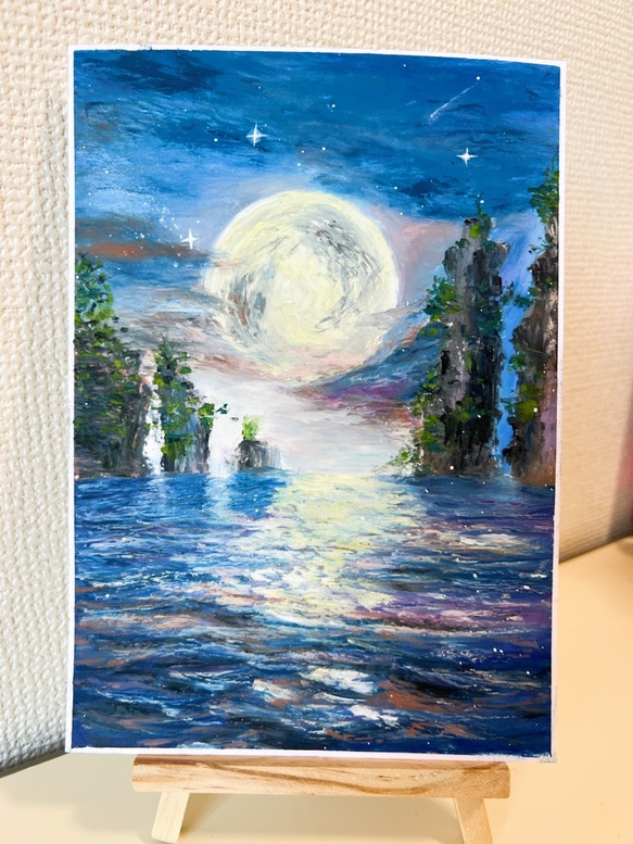 油絵 絵画 【十五夜の月】
】】