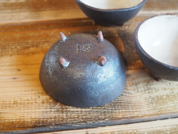 イロガラ豆鉢オーバル【銀黒】 2枚目の画像