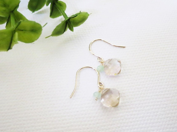 Sale* K10YGアメトリンとちいさなクリソプレーズのピアス ピアス