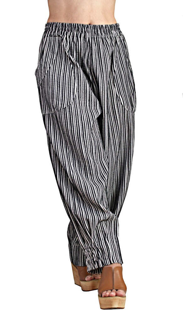 柔軟棉質單調褶襉寬褲 (PFS-062-01) 第2張的照片