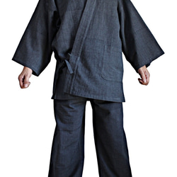 ジョムトン手織り綿の作務衣（DFS-066） 8枚目の画像