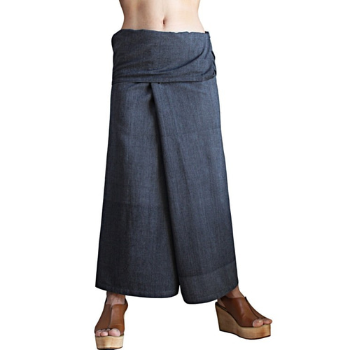 ジョムトン手織り綿のタイパンツ（PFS-064-01） キュロット・ワイド 
