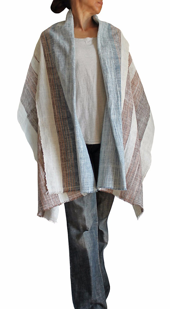 有機棉天然草本染圍巾（TX-078-01） 第4張的照片