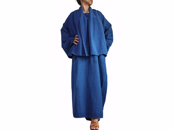 Jomton 手工編織棉質和服夾克和連身裙套裝 (DFS-047-03) 第1張的照片