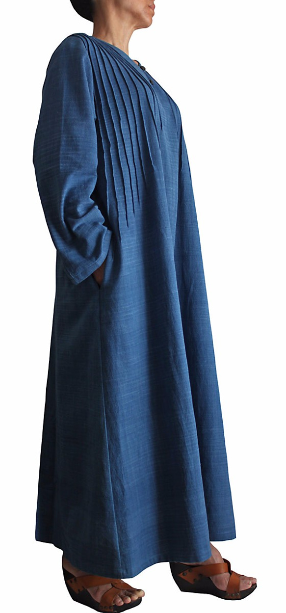 Jomton 手工編織純棉羅紋簡約長洋裝 (DFS-041) 第3張的照片