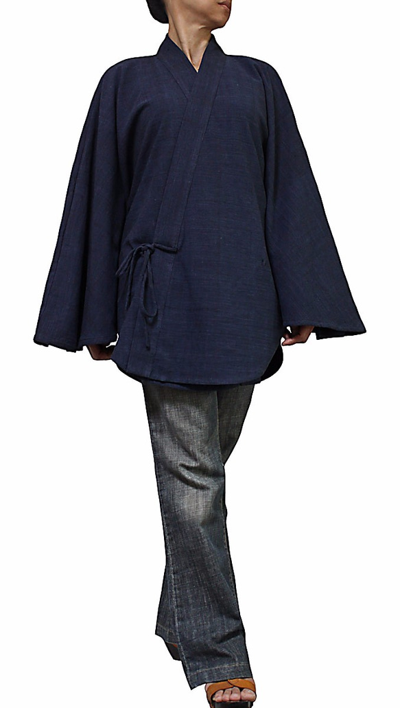 ジョムトン手織り綿のドルマン着物ローブ（BFS-137） 3枚目の画像