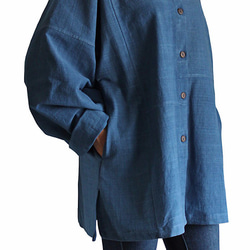 ジョムトン手織綿スタンドカラーブラウスジャケット（BFS-102） 4枚目の画像