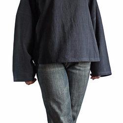 ジョムトン手織り綿ショート貫頭衣（BFS-114-01） 4枚目の画像