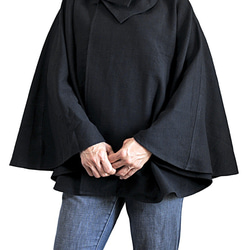 Jomton 手工編織棉質斗篷黑 (JFS-096-01) 第2張的照片