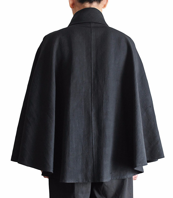 Jomton 手工編織棉質斗篷黑 (JFS-096-01) 第6張的照片