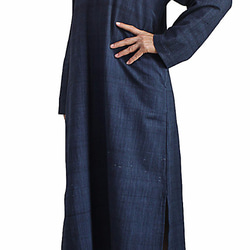 手織棉長袍深藍（DFS-049-03L） 第4張的照片