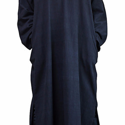 手織棉長袍 深藍（DFS-049-03XL） 第3張的照片