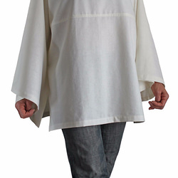 手織綿寬版套頭衫No.2 淡灰（B-497-03） 第3張的照片