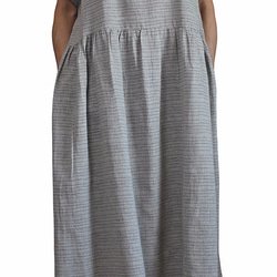 沒有絲毫猶豫棉領設計連衣裙灰色（DRL-004-02） 第2張的照片