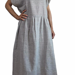 沒有絲毫猶豫棉領設計連衣裙灰色（DRL-004-02） 第4張的照片