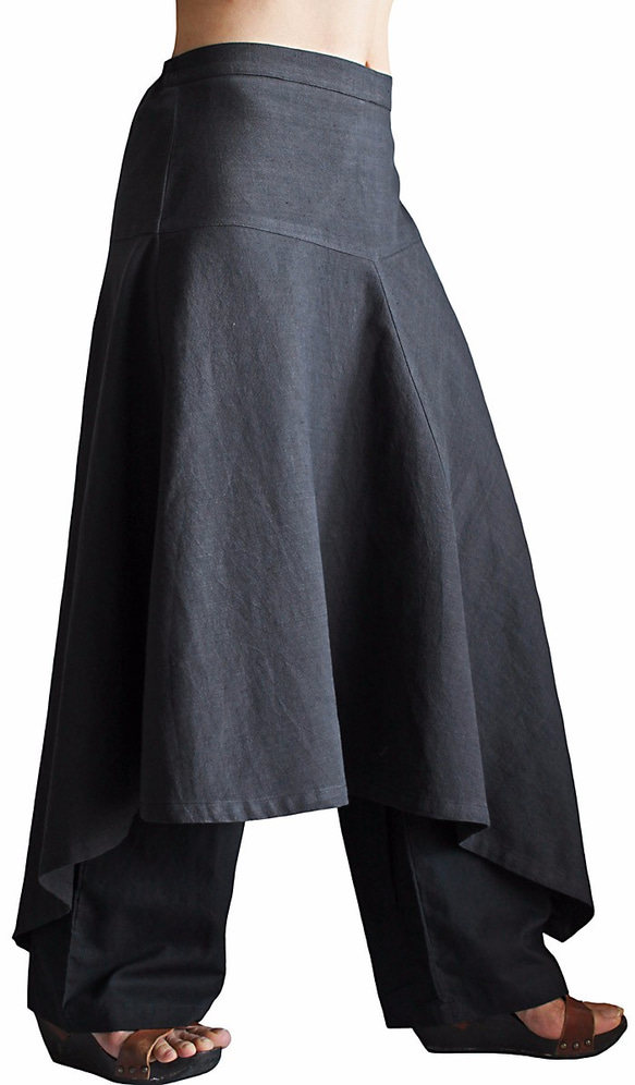 Jomton手織棉裙褲墨黑(PFS-030-01) 第4張的照片
