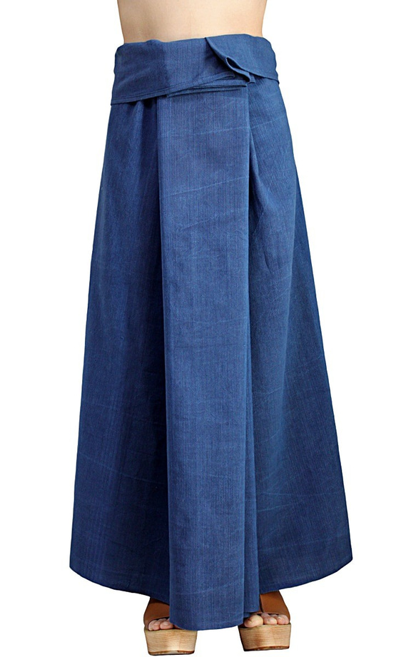 手織棉一片裙 靛藍（SFS-012-03） 第9張的照片