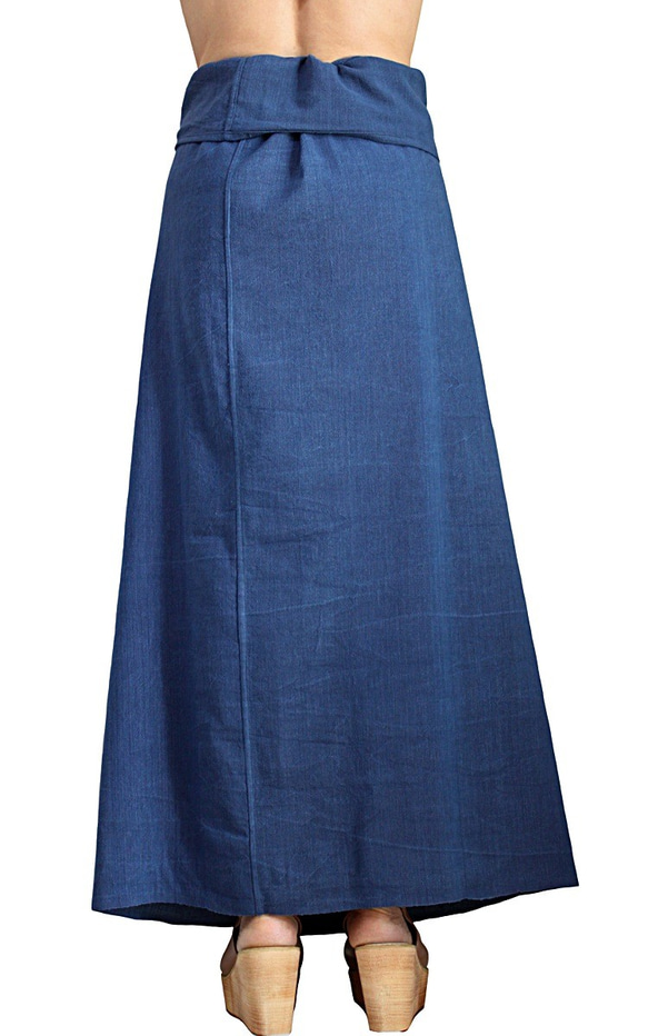 手織棉一片裙 靛藍（SFS-012-03） 第10張的照片