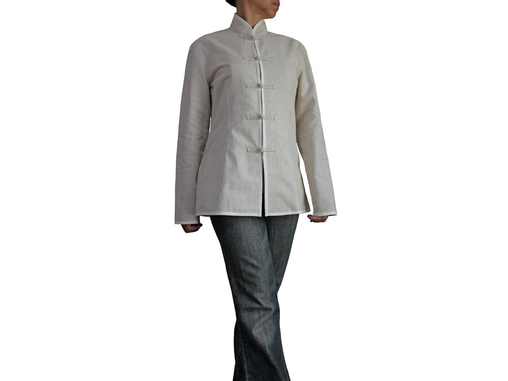 ヘンプのチャイナジャケット ナチュラル （JFS-010-02）