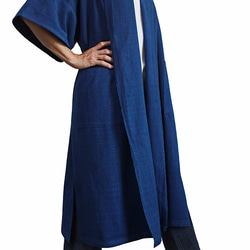 手織棉的夏季大衣 靛藍（JFS-127-03） 第2張的照片