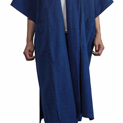手織棉的夏季大衣 靛藍（JFS-127-03） 第3張的照片