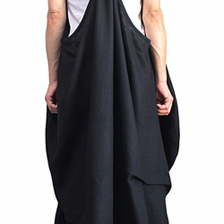 柔軟麻布製的無袖寬鬆洋裝 （DNN-084-01） 第5張的照片