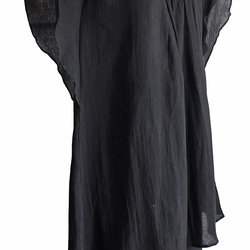 柔らかコットン貫頭衣風デザインチュニック 黒（BNN-079-01） 2枚目の画像