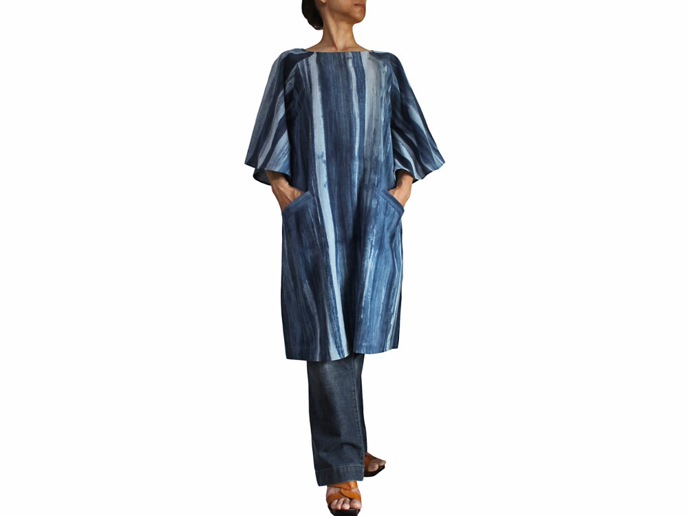 天然草木染めムササビロングチュニック（DRL-007）