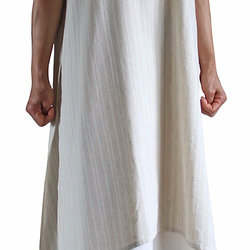 柔軟棉質無袖雙層洋裝 淡灰自然色 （DFS-032-02） 第2張的照片