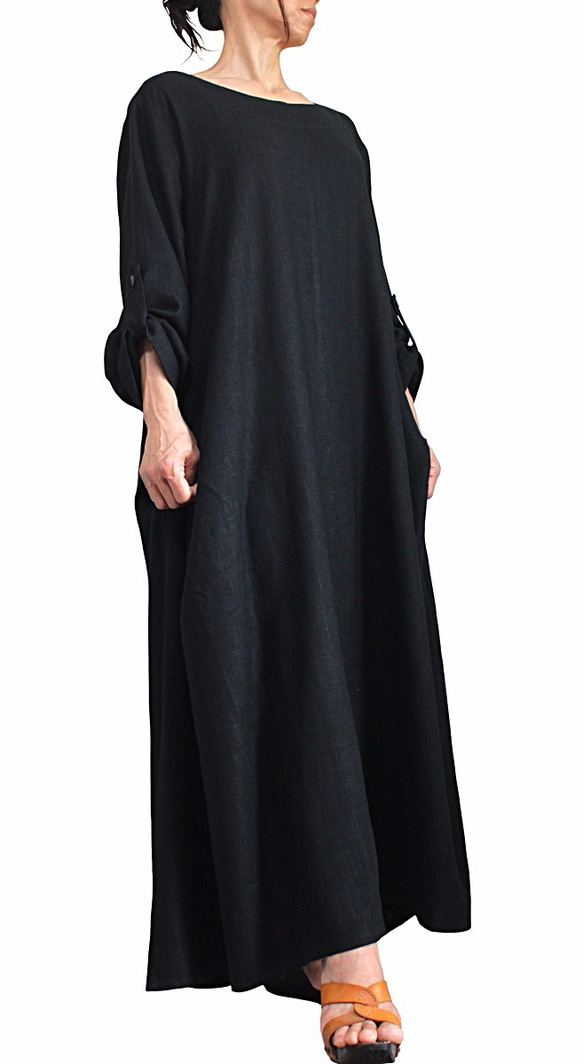 Soft Hemp Loose Long Dress No5 (DNN-086-01) 第2張的照片