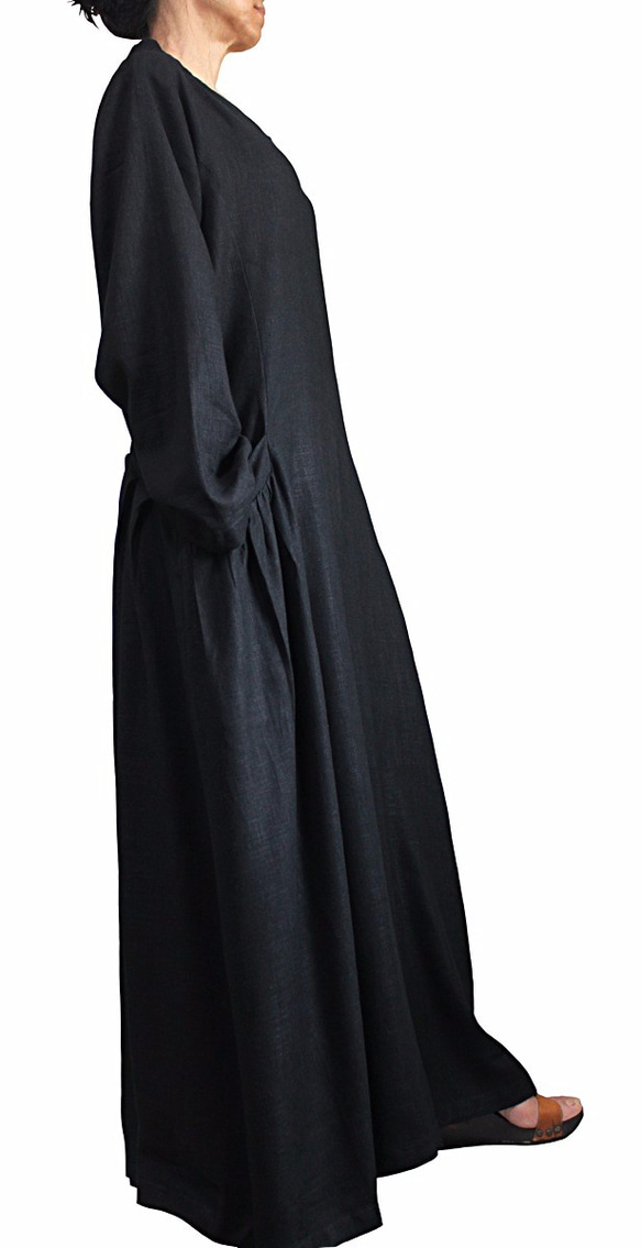 Soft Hemp Loose Long Dress No7 (DNN-091-01) 第4張的照片