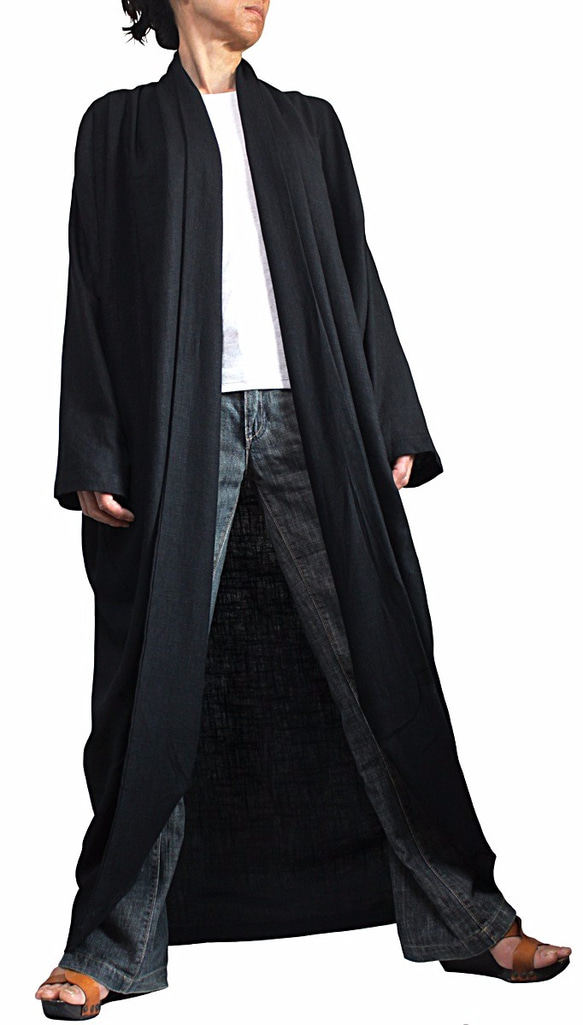 柔麻長繭型大衣（JNN-087-01） 第2張的照片