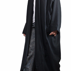 柔麻長繭型大衣（JNN-087-01） 第3張的照片