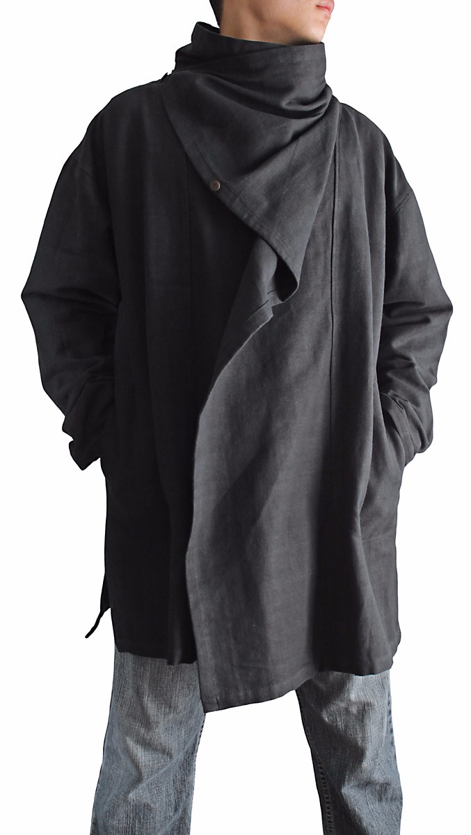 ジョムトン手織綿マント風デザインジャケット Lサイズ（J-029）