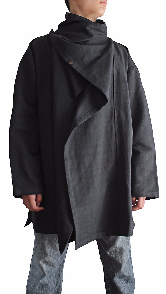 ジョムトン手織綿マント風デザインジャケット Lサイズ（J-029）