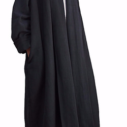 Jomton 手工編織棉質長袍外套黑色 (J-054-01) 第4張的照片