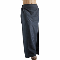 ジョムトン手織り綿のタイト風スカートパンツ 墨黒（PFS-037-01） 1枚目の画像