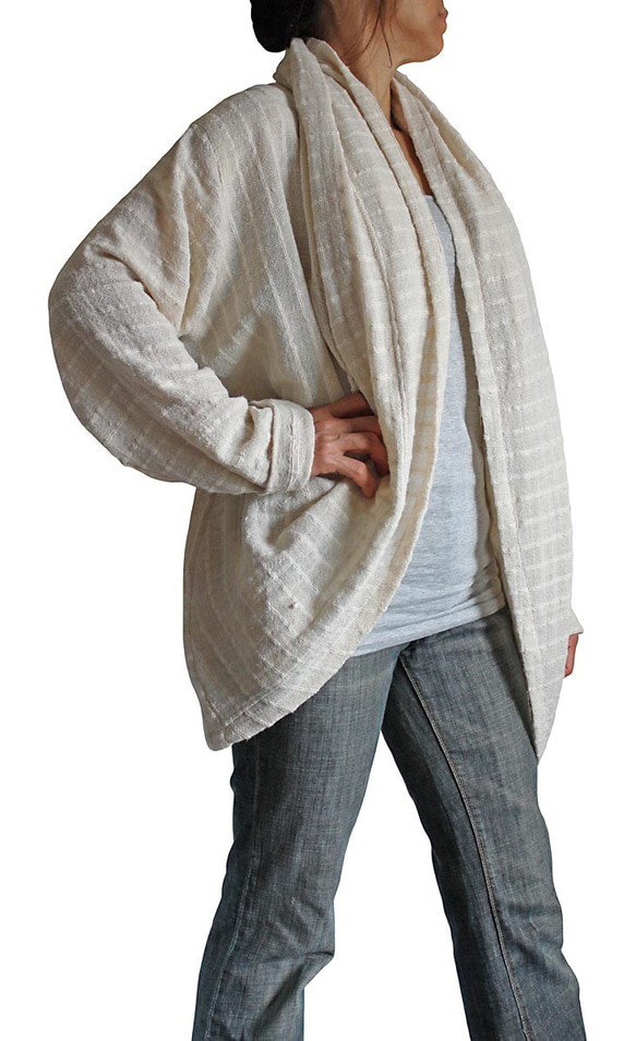 ターポン手織り綿のねじれデザイン羽織プルオーバー （JFS-061） 9枚目の画像