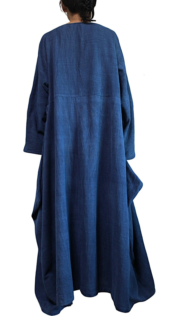ジョムトン手織り綿のロングドレス No.2 （DFS-054） 10枚目の画像