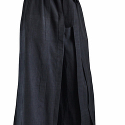 ジョムトン手織り綿の袴パンツ 墨黒（PFS-039-01L） 3枚目の画像