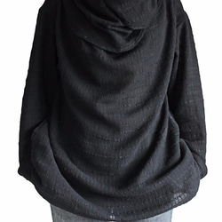 ターポン手織り綿のロングタートル 黒 （BFS-070-01L） 2枚目の画像